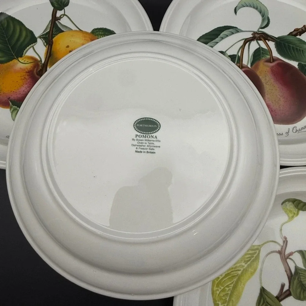 Set Of 4 Portmeirion Pomona Goddess of Fruits Salad Plates 8 1/2